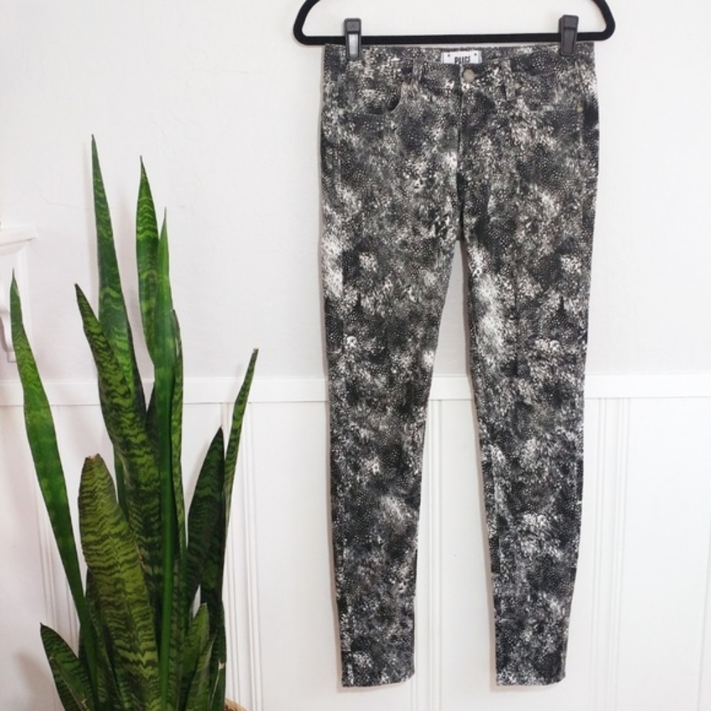 Paige Verdugo Ultra Skinny Black Feather Jeans
